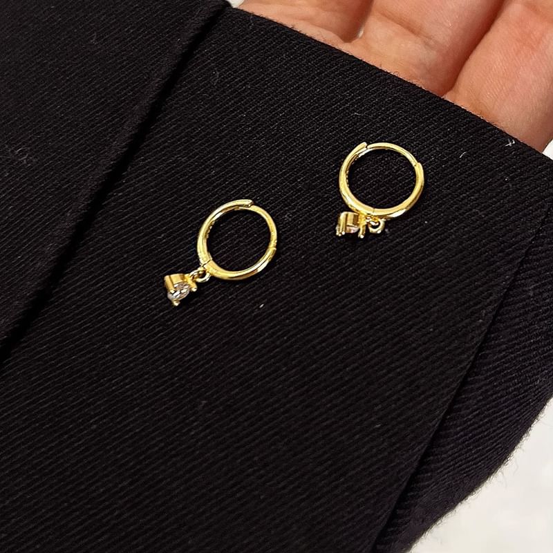 Rhinestone Drop Earring Alloy