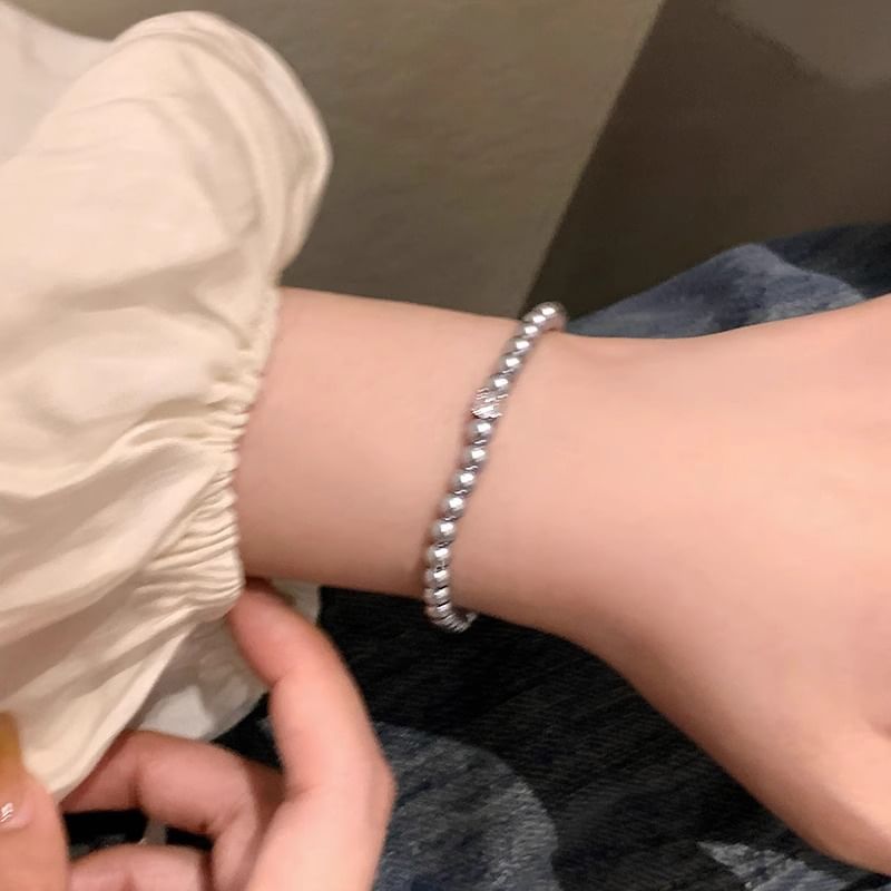 Alloy Bracelet Rhinestone Faux Pearl