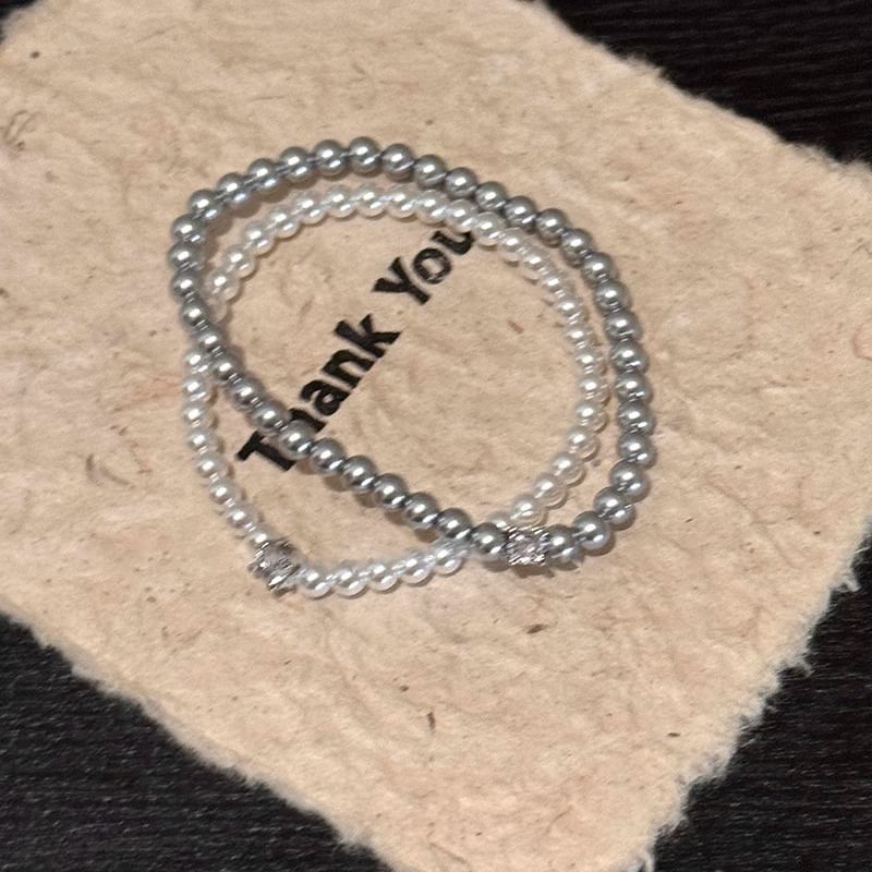 Alloy Bracelet Rhinestone Faux Pearl