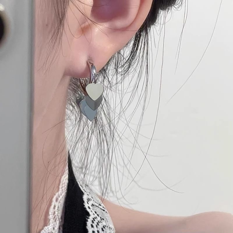 Earring Alloy Heart Drop