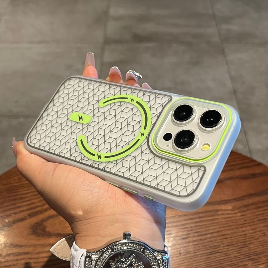 (Compatible Phone Geometric with Magnetic Case MagSafe)