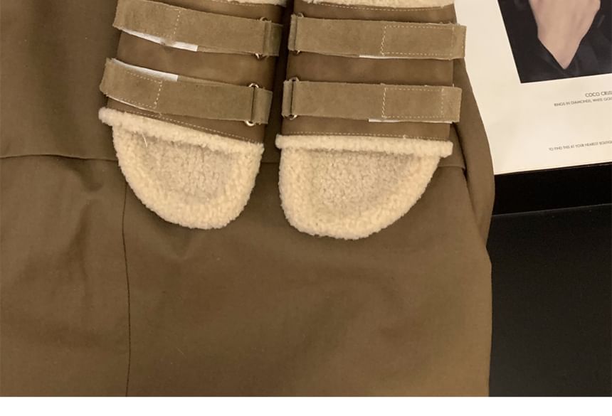 Plain Fleece Slide Sandals