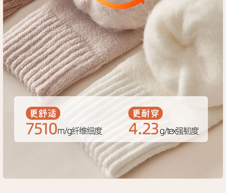 Plain Fleece-Lined Short Socks Set