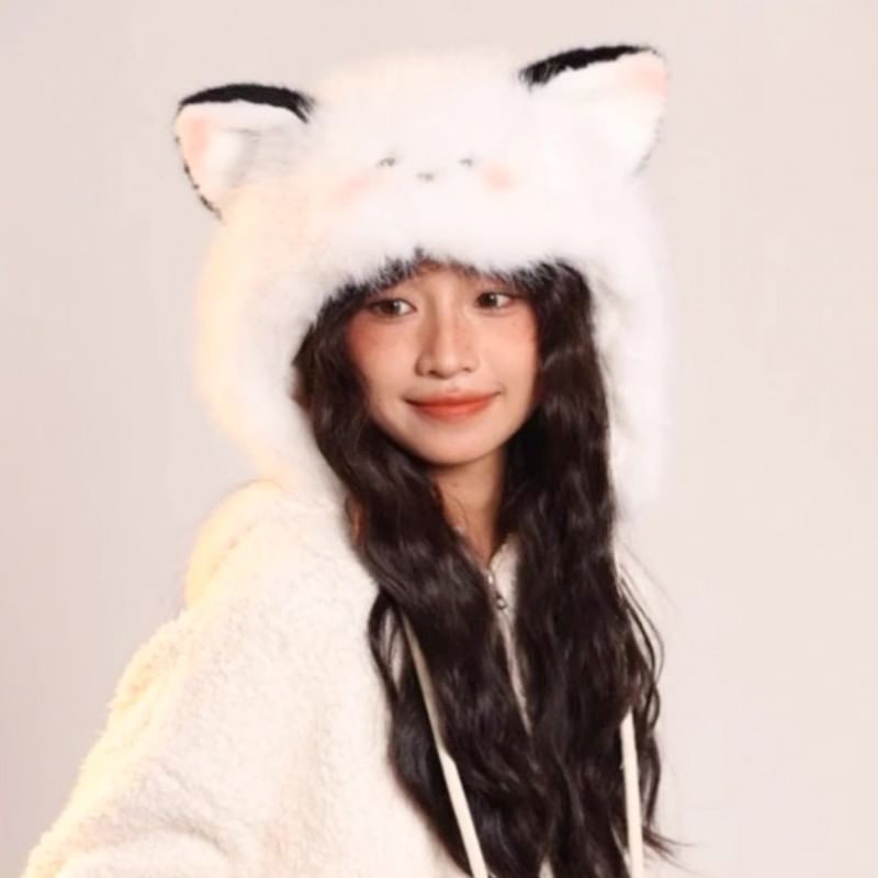 Chenille Trapper Animal Ear Hat