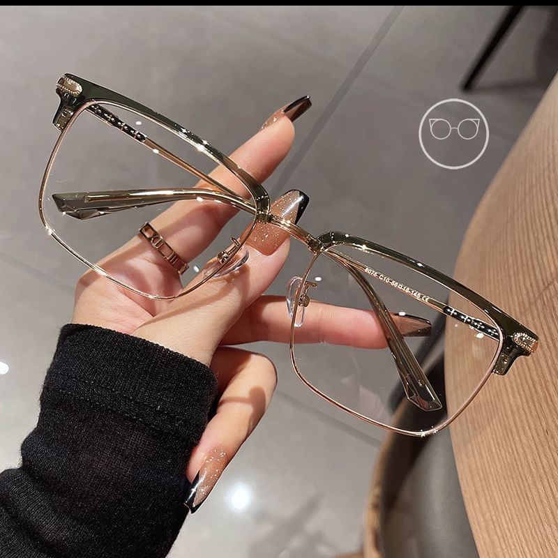 Square Frame Metal Eyeglasses