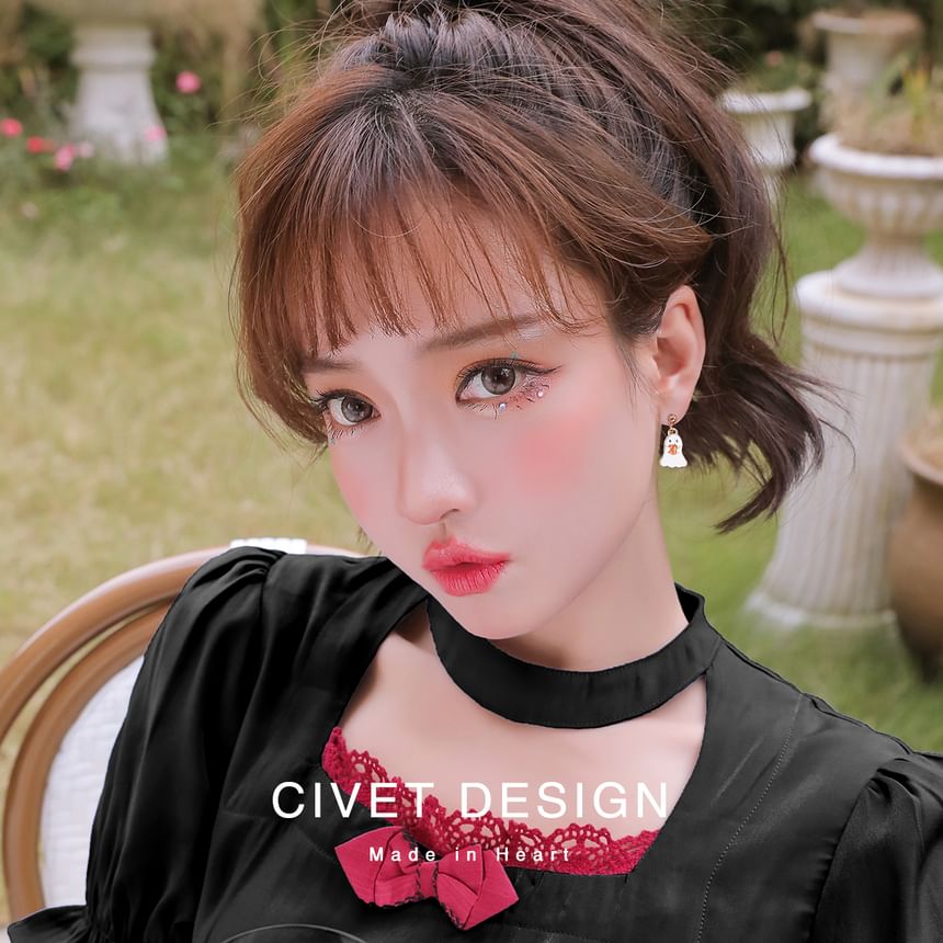 Pumpkin Box Velvet Jewelry + Phantom Halloween Earring