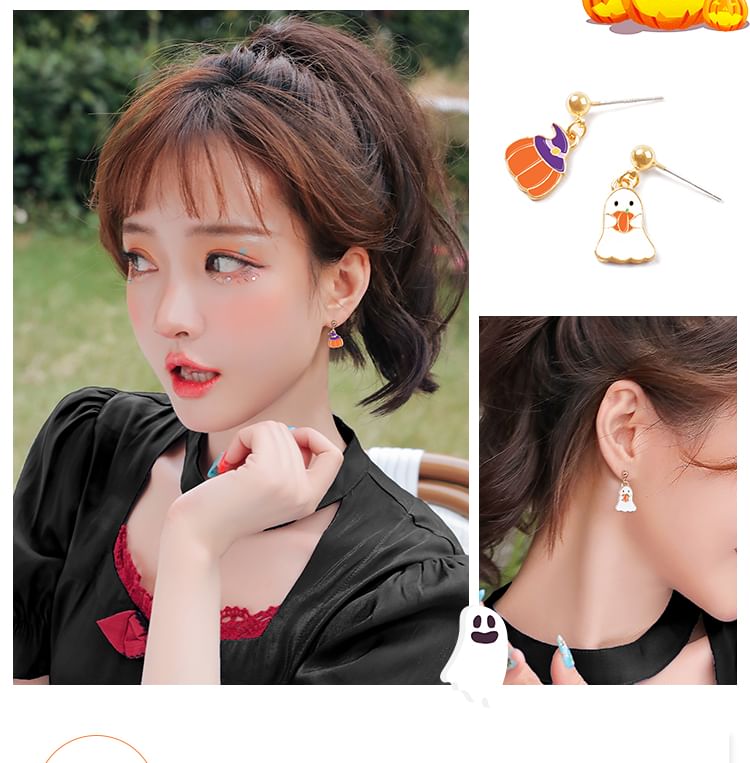 Pumpkin Box Velvet Jewelry + Phantom Halloween Earring