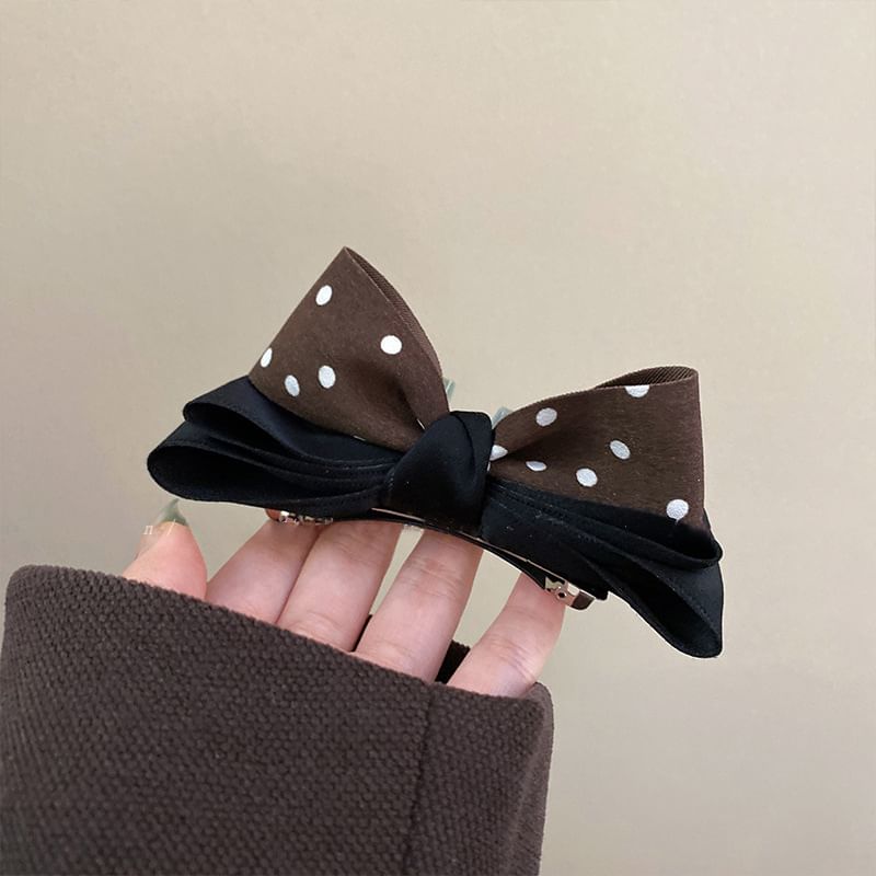 Polka Dot Bow Barrette