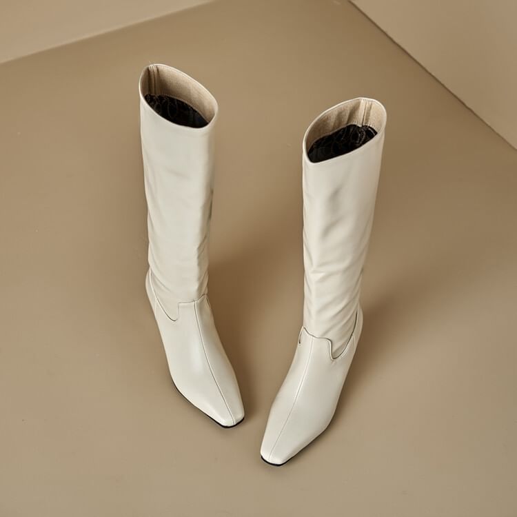 Tall Hidden Heel Plain Boots Wedge