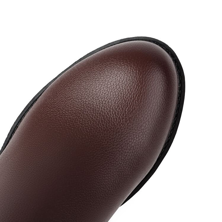 Buckled Boots Heel Tall Chunky