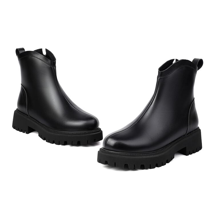 Short Boots Faux Platform Leather