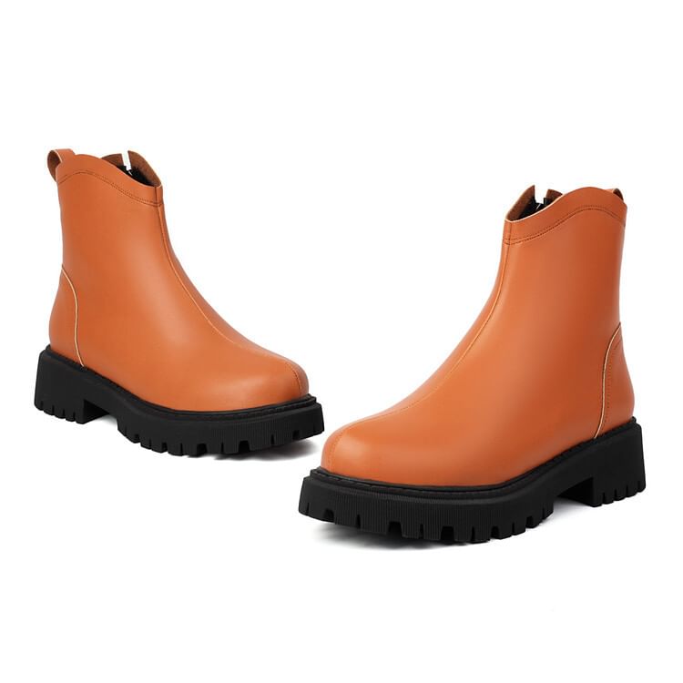 Short Boots Faux Platform Leather