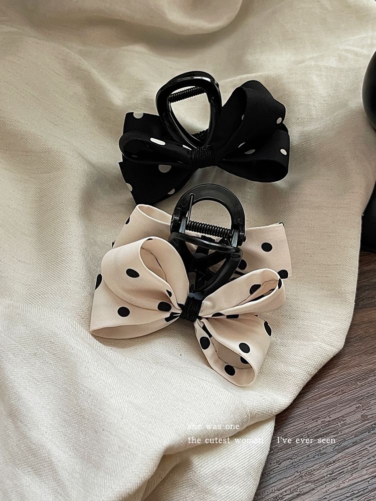 Dotted Bow Hair Claw