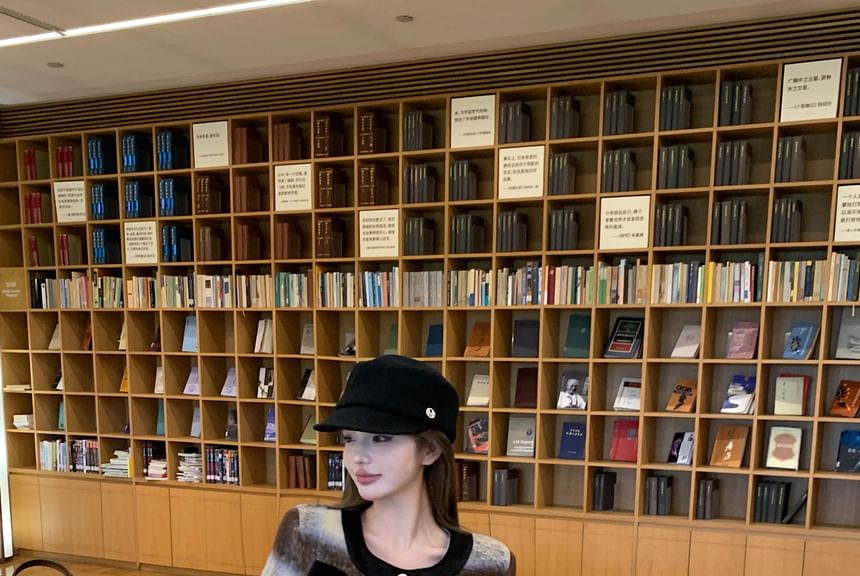 Bow Rise Accent Pencil Skirt High Crew Mini Neck / Contrast Button-Up Crop Jacket Trim Plaid