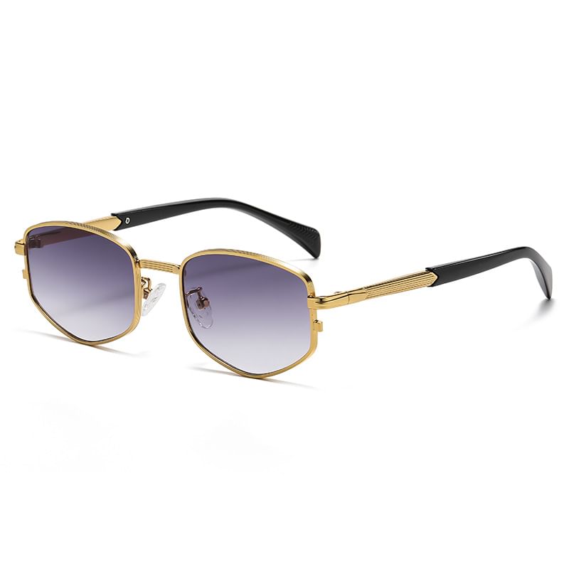 Frame Geometric Metal Sunglasses