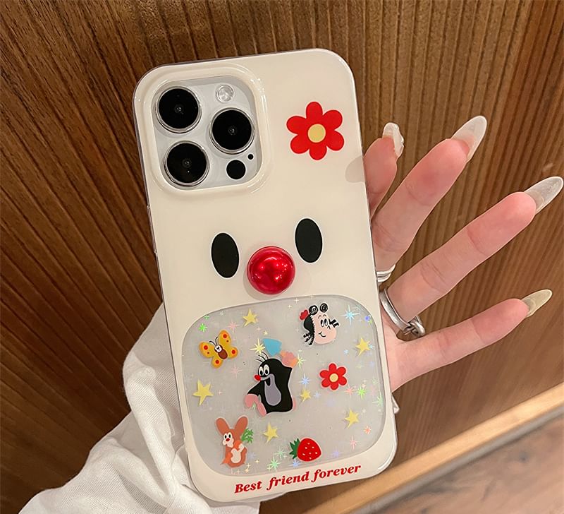 Phone Bead Decoration / Adhesive Cartoon Set Case
