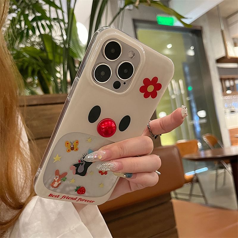 Phone Bead Decoration / Adhesive Cartoon Set Case