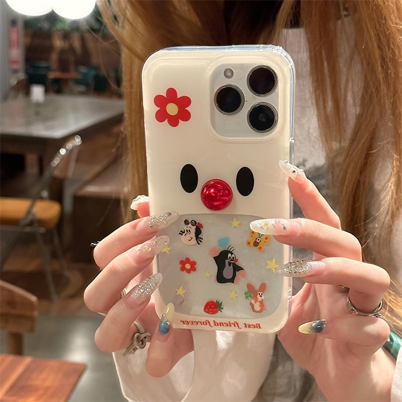 Phone Bead Decoration / Adhesive Cartoon Set Case
