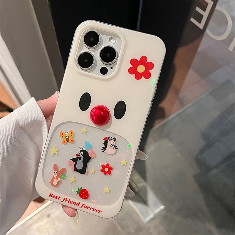 Phone Bead Decoration / Adhesive Cartoon Set Case