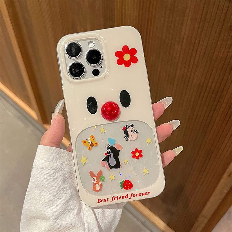 Phone Bead Decoration / Adhesive Cartoon Set Case