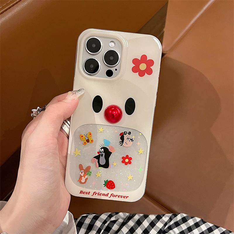 Phone Bead Decoration / Adhesive Cartoon Set Case