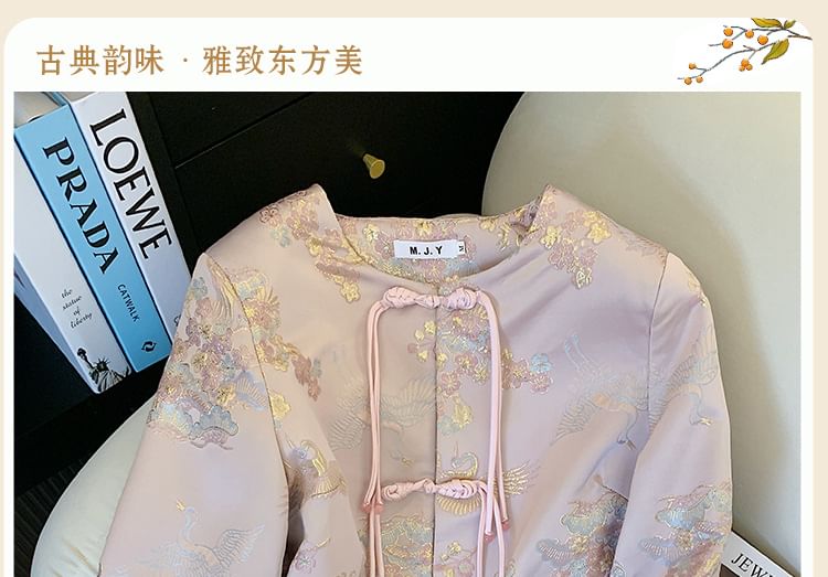 Floral Frog-Button Hanfu Jacket