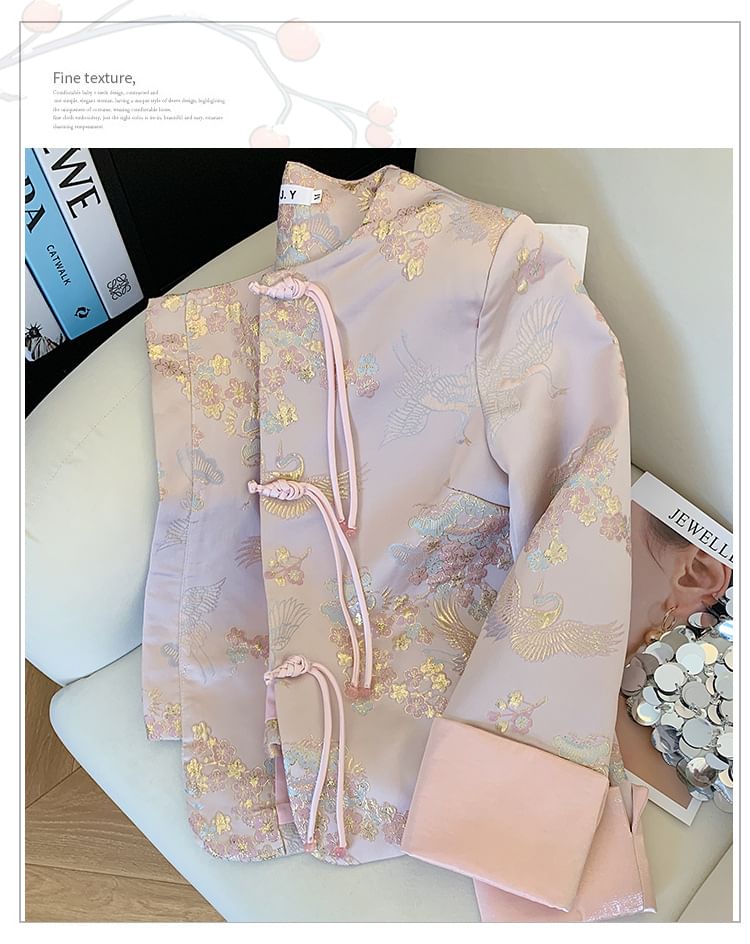 Floral Frog-Button Hanfu Jacket