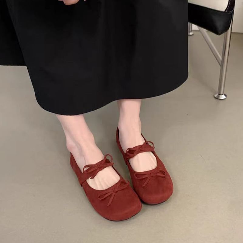 Mary Bow Jane Flats Accent Plain