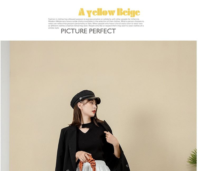 Chunky Boots Heel Patent Short Leather Plain Zip-Up