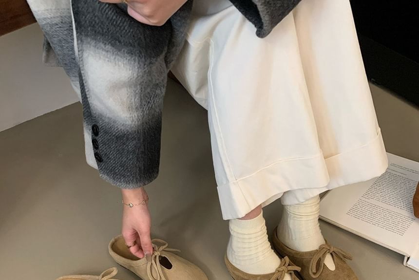 Mules Suede Bow Faux