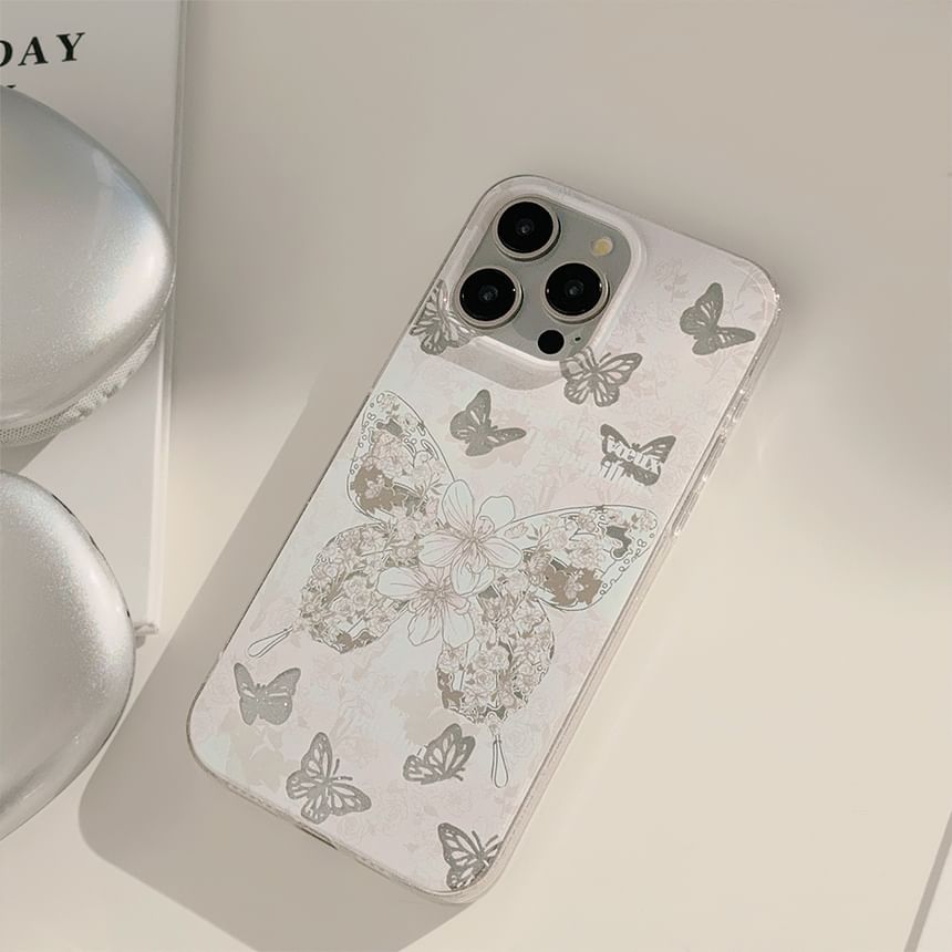 Phone Floral Case Butterfly