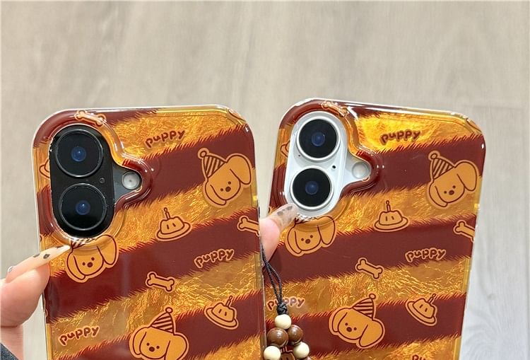 Case Striped Phone Strap Dog