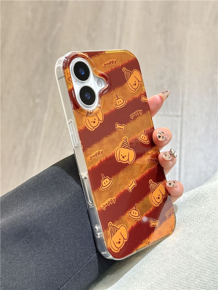 Case Striped Phone Strap Dog