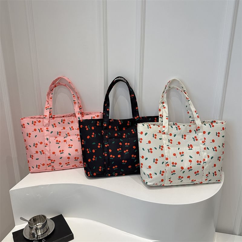 Cherry Print Tote Bag