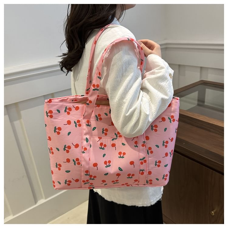 Cherry Print Tote Bag