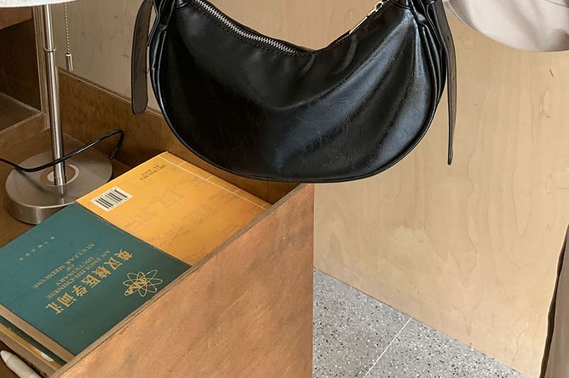 Bag Leather Faux Crescent Shoulder
