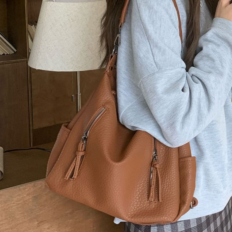 Leather Shoulder Faux Bag Tassel