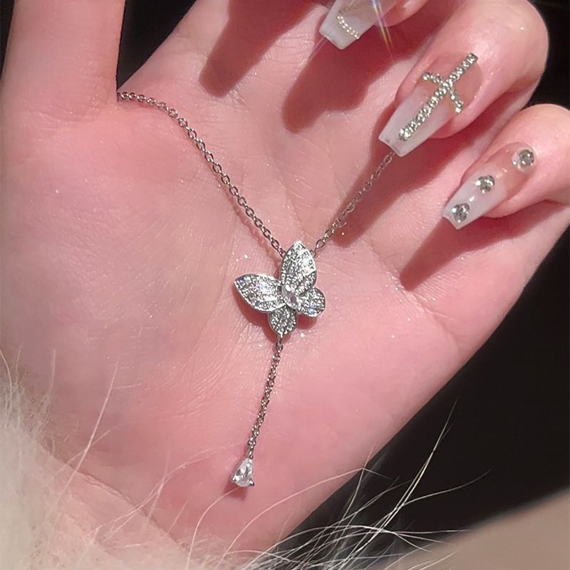 Stud Butterfly Earring Necklace Bracelet /