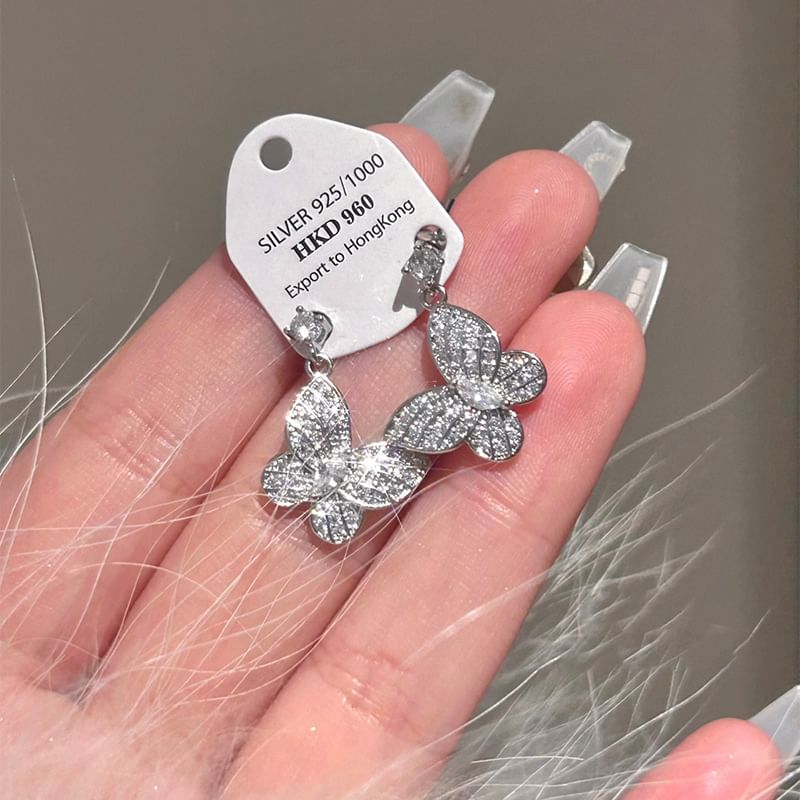 Stud Butterfly Earring Necklace Bracelet /