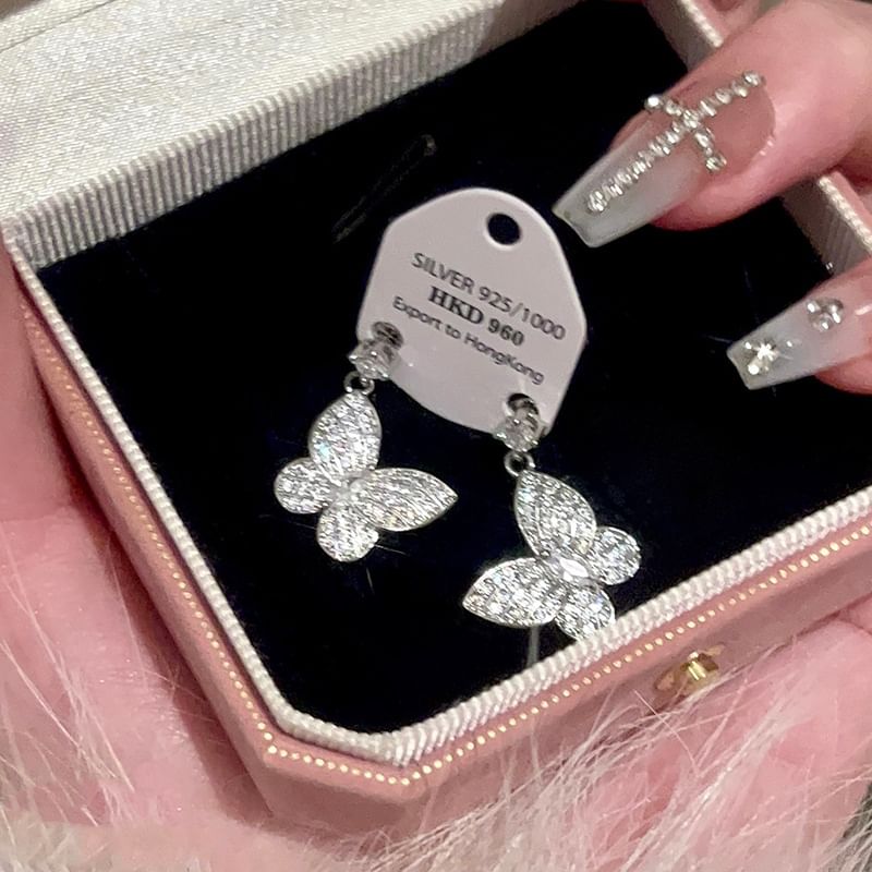 Stud Butterfly Earring Necklace Bracelet /