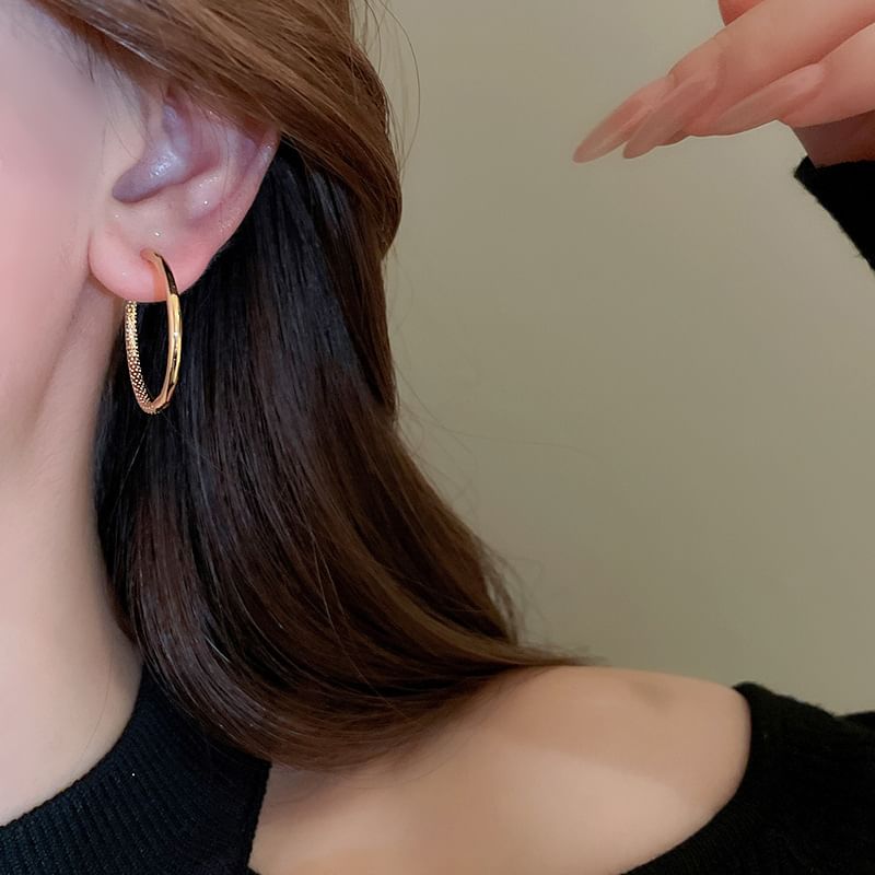 Textured Hoop Earring