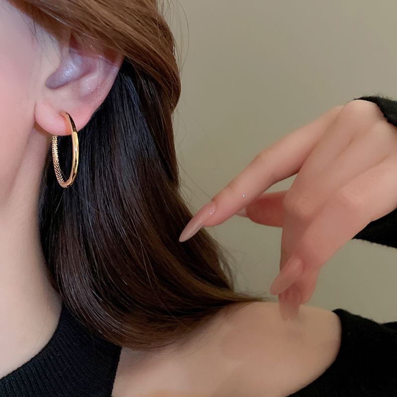 Textured Hoop Earring