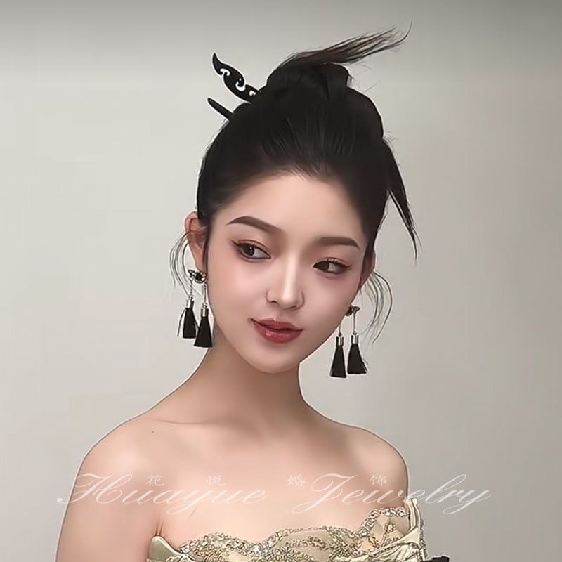 Drop Tassel Rhinestone Set Hair Earring Stick /