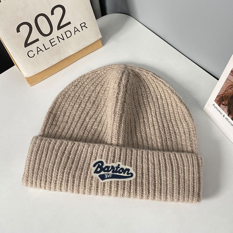 Beanie Lettering Knit Applique