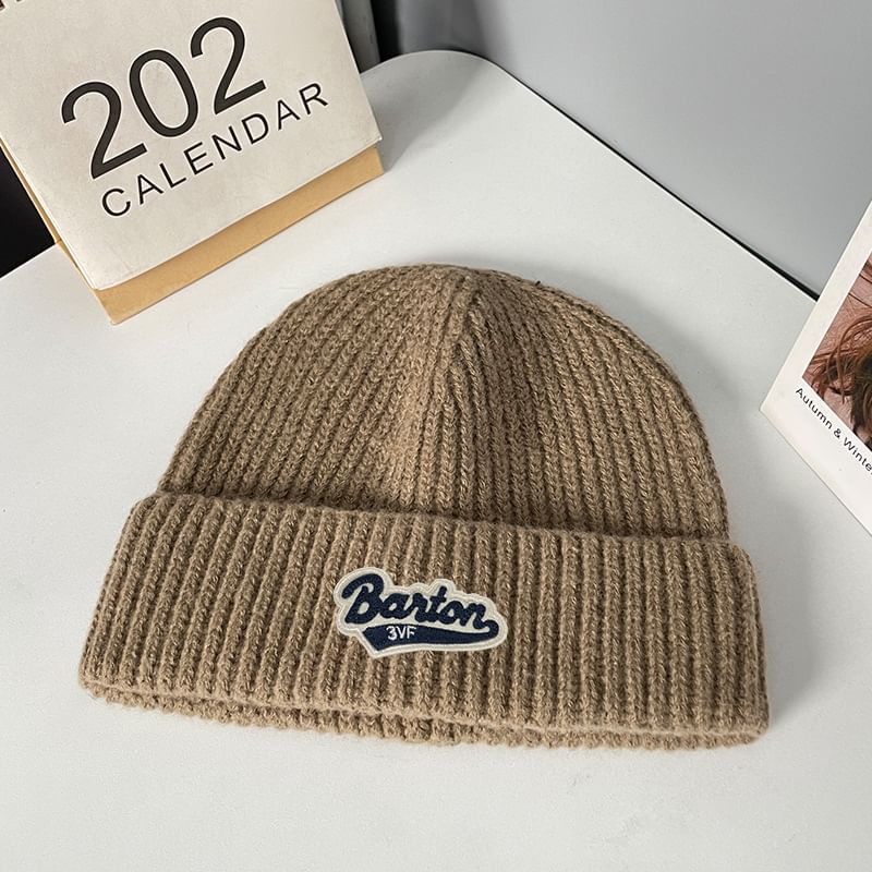 Beanie Lettering Knit Applique