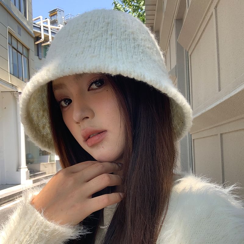 Melange Hat Knit Bucket