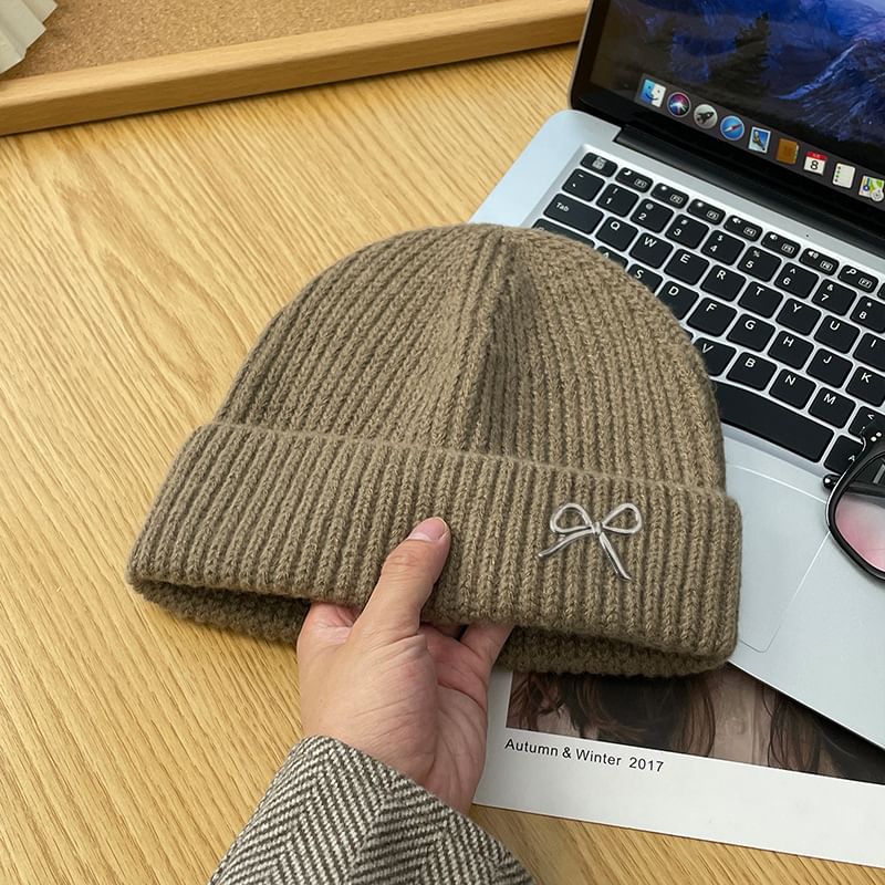 Beanie Metal Knit Bow