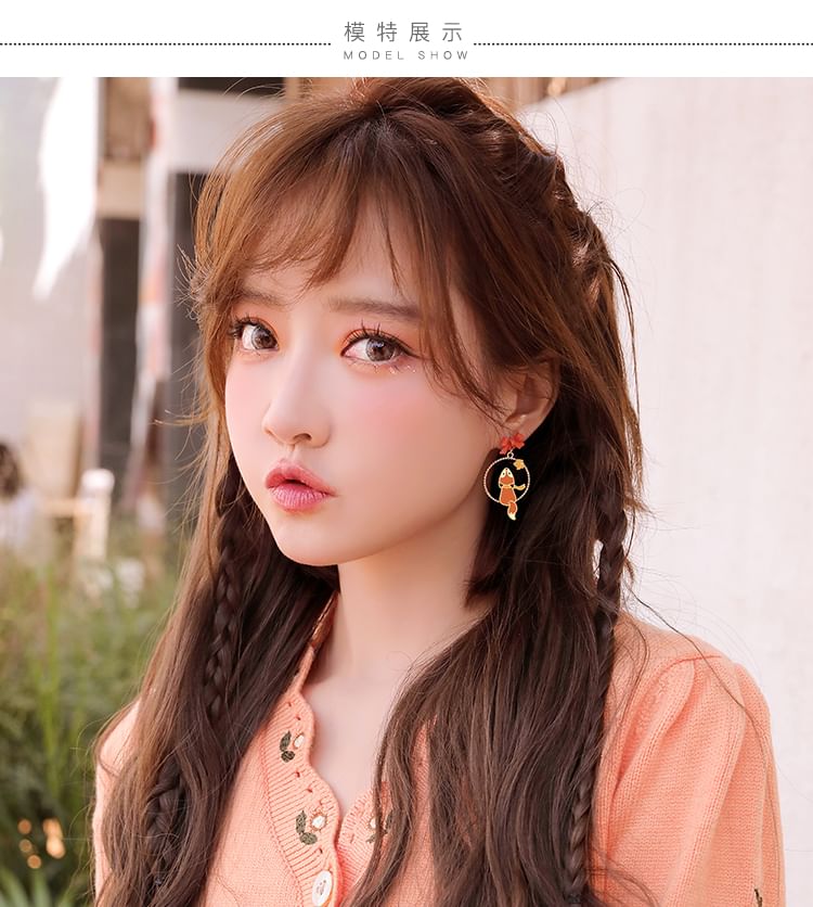 Fox Hoop Earring / Clip On Earring