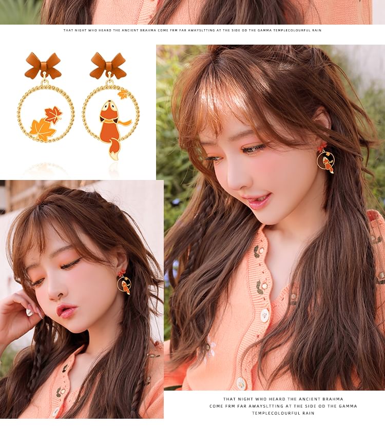 Fox Hoop Earring / Clip On Earring