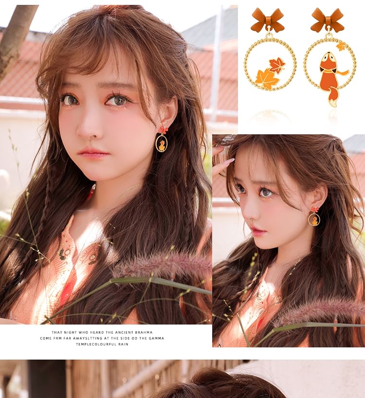 Fox Hoop Earring / Clip On Earring